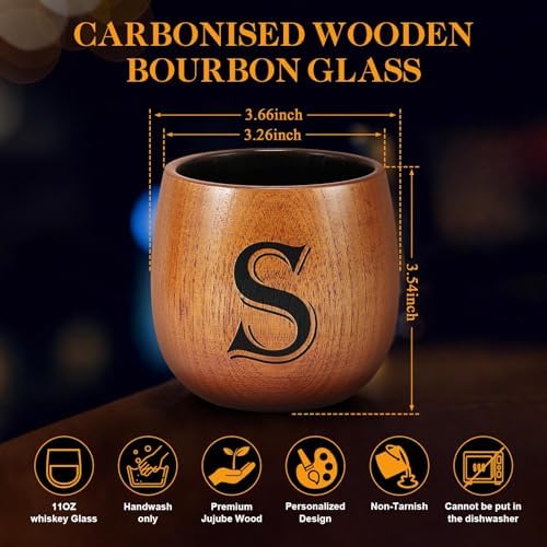 Birthday Gifts for Men, Initial Whiskey Glasses Personalized Gifts for Men - Image 2