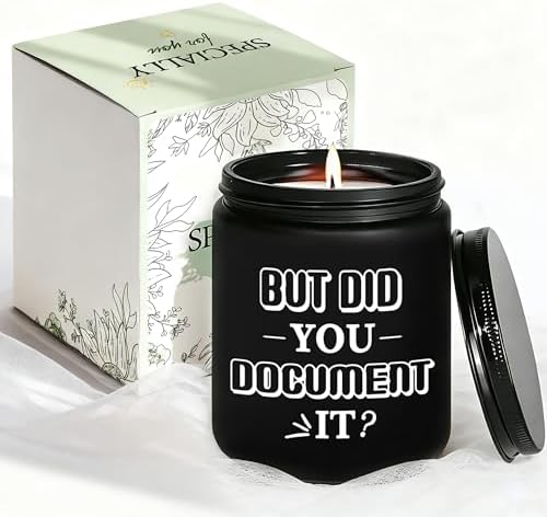Funny Office Gift for Women Men, But Did You Document It, Humorous Desk Decor for Him Her, Corporate Humor Gifts for Programmers, Engineers, IT Coworkers, 7oz Black Lavender Scented Candle, Style-L by Amzsudy