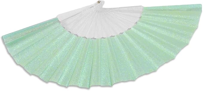 Flags Importer Glitter Fairy Blue Small Hand Fan (Clear Handle)