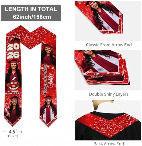 D-Story RN Graduation Stole Custom Nursing Stole Registered Nurse BSN MSN Graduation Sash Class of 2026 - Image 3
