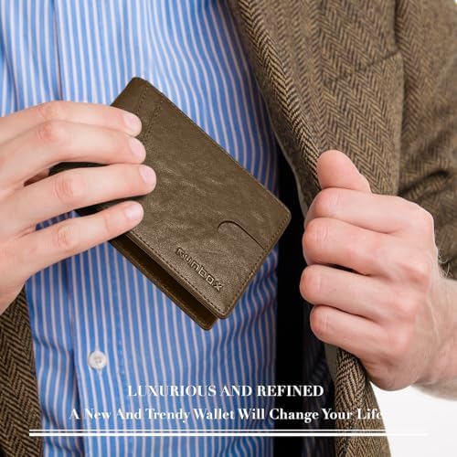 RUNBOX Wallet for Men -Slim Rfid Leather Mens Bifold Novelty Wallets 2 ID Window With Gift Box Men's Accessories - Image 6