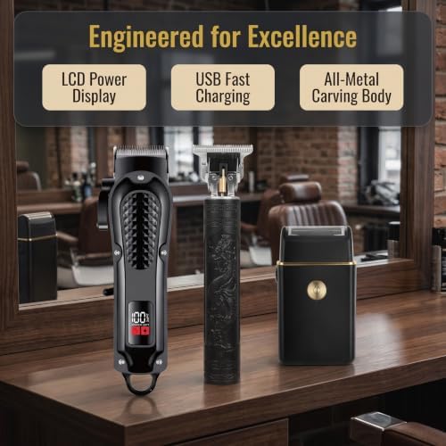 Hair Clippers for Men, Hair Clipper Trimmer with LED Display, Cordless Hair Clipper Shaver Beard Trimmer, Hair Cutting Set, Holiday Gift for Father's Day - Image 7