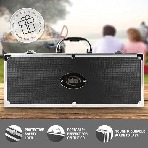 Kaluns Grilling Accessories, Dad Gifts for Fathers Day, Mothers Day Grilling Gifts, Heavy Duty Stainless Steel BBQ Tool Set for Outdoor Grill with Aluminum Case and Apron, Birthday Gifts for Men - Image 6