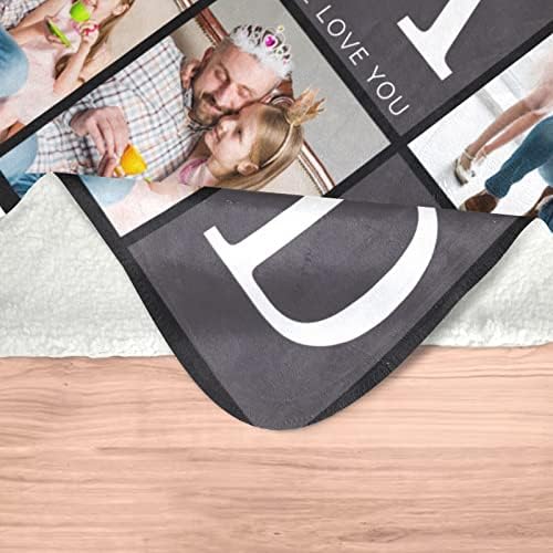 inkArts Gifts for Dad Customized Blanket with Photo, Make a Personalized Fathers Day Blankets with Picture to My Dad Custom Memories Souvenir Throw Blanket for Best Daddy Ever - Image 6