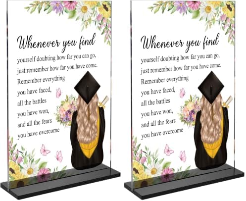 College Graduation Gifts for Girls Her Women Teens High School Class of 2026 Graduation Gifts Acrylic Table Sign Inspirational Gift for Sister Daughter Granddaughter Farewell Gift (Pack of 2) by Unknown