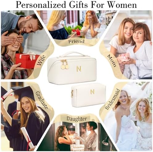 Initial Makeup Bag Personalized Gift for Women Teen Girls - Image 2