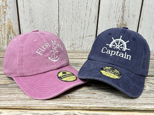 Embroidered Captain & First Mate Baseball Caps Set for Men Women - Image 2