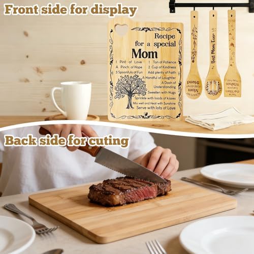 Mom Birthday Gifts - "Recipe for a Special Mom" Cutting Board Set(Heart Ed) - Image 4