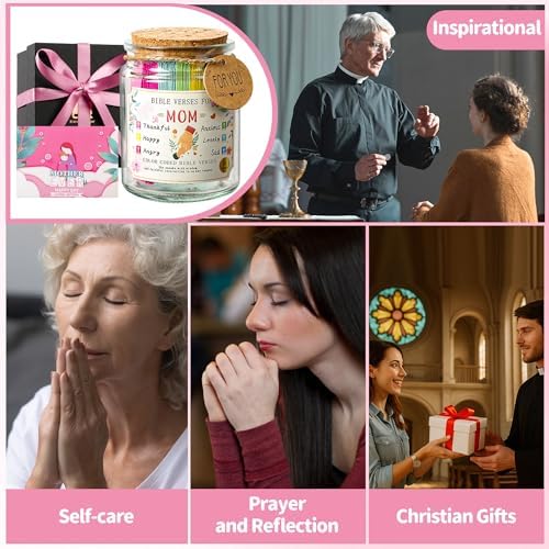 Bible Verse Jar for Mom, Bible Verses in A Jar for Emotional Support and Inspiration,Birthday & Mothers Day Gift for Mom,Christian Gift for Women, Prayer Cards With a Ribbon & Greeting Card - Image 4