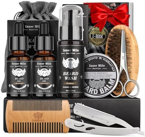 Beard Kit Birthday Gifts for Men Grooming & Care w/ Wash, Brush, Balm, Comb by FollowittoknowaboutIsnerMilenewreleases