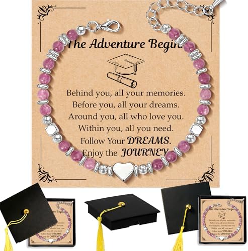 Parma77 2026 Graduation Gifts for Her, High School College Graduation Gifts for Women, Inspirational Compass/Heart Graduation Bracelets with Gift Message Card for Women Daughter Sister Friends by HOME