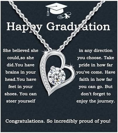 Graduation Gifts For Her 2025 College Graduation Gifts For Women 925 Sterling Silver Inspirational Necklace For Granddaughter or Daughter High School Graduate Gifts For Best Friend by MGOOL