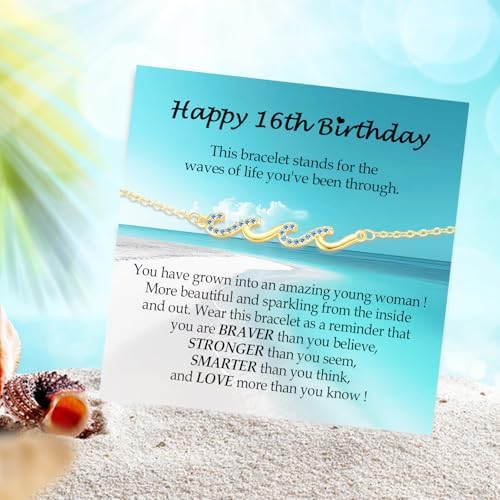 Wave Bracelet Gifts for Women, Silver Gold Waves of Life Bracelet Christmas Birthday Gift for Friend Daughter Mom Granddaughter Niece Bestie BFF Sister - Image 6
