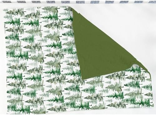 Vintage Green Pine Trees Baby Blankets for Girl Boy Soft Mink Dotted Backing Double Layer Gender Neutral Trees Swaddle Receiving Blanket Toddler Winter Christmas Pines Nursery Bed Blanket 30x40 - Image 3