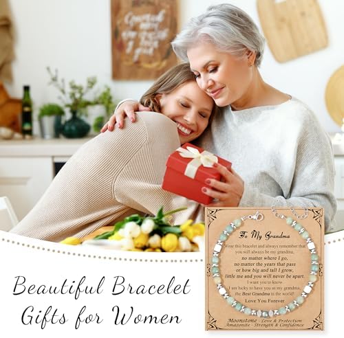 Gifts for Women Moonstone Bracelet, Amazonite Imperial Jasper Bracelets - Image 7