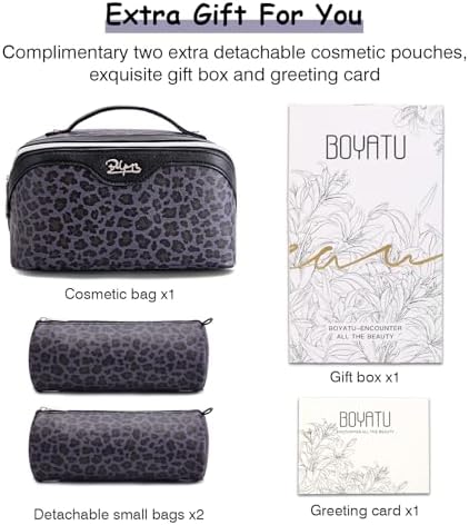 BOYATU Travel Makeup Bag Organizer: 3 Pcs Leopard Cometic Bag Set for Women - Image 5