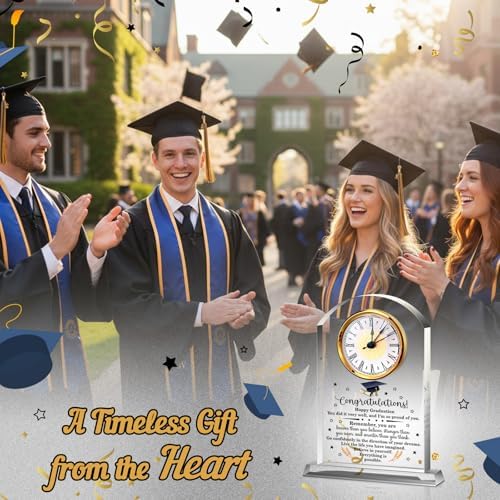 Landical Graduation Gifts Acrylic Clock Sign for Men Women Congrat Grad Hat - Image 5
