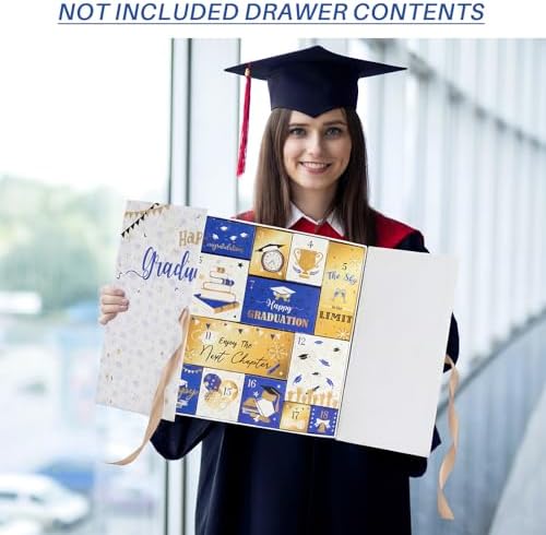Graduation Advent Calendar 2026 Grad Empty Gift Box, Blue Gold - Image 5