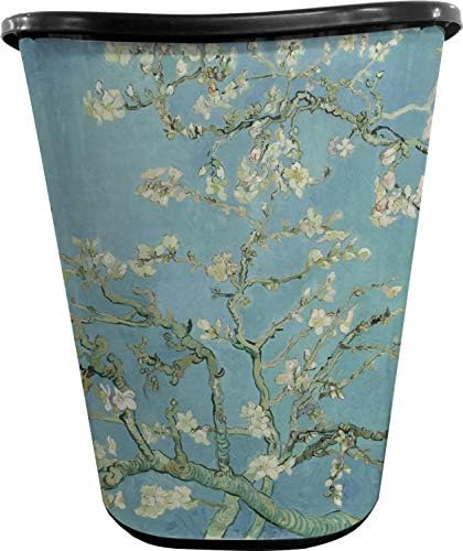 Almond Blossoms (Van Gogh) Waste Basket - Double Sided (Black) by Unknown