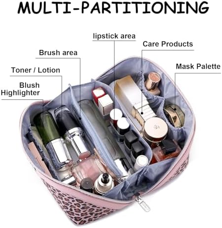 BOYATU Travel Makeup Bag Organizer: 3 Pcs Leopard Cometic Bag Set for Women - Image 3