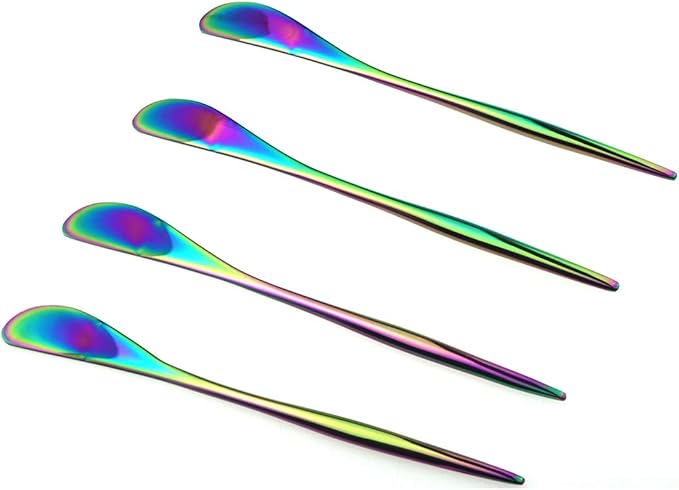 Gugrida 4-Piece Butter Knife 18/10 Stainless Steel Luxury Mirror Polished Rainbow Colorful Silverware Flatware Cutlery