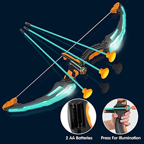 JOYIN Kids Bow and Arrow Set, LED Light Up Archery Toy Set with 9 Suction Cup Arrows, Target & Arrow Case, Indoor and Outdoor Hunting Play Gift Toys for Kids, Boys & Girls Ages 6-12 - Image 2