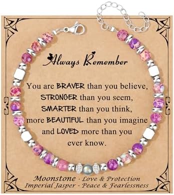 Gifts for Women Moonstone Bracelet, Amazonite Imperial Jasper Bracelets by Joycuff