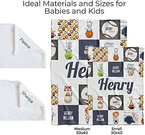 MDPrints Woodland Personalized Baby Blankets for Boys, Personalized Baby Gifts with Name, Customized Baby Blanket, Newborn Boy Gift, Soft Fleece (Woodland 73) - Image 5