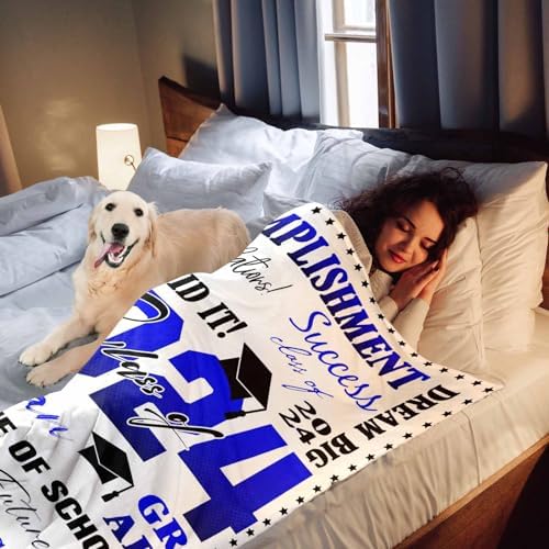 High School Graduation Gift Blanket with Pictures Customized Custom Blanket Memorial Gift with Photo Text Lightweight Graduation Gift Set 2024 Graduation Blanket 80x70inch - Image 6