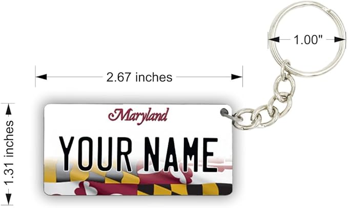 License Plate Keychain - Personalized - All States Multicolor