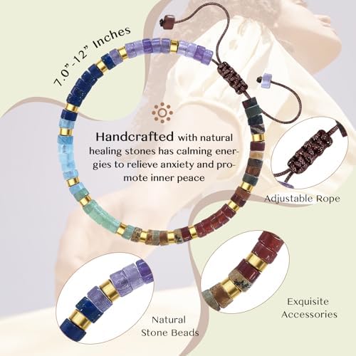 Inspirational Christmas Bracelet Gifts for Women: Healing Natural Stone Bracelet - Thinking of You Get Well Soon Birthday Gifts for Friend Sister Bestie BFF - Image 3