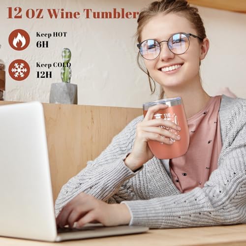 UAREHIBY Graduation Gift for Her,2026 High School Graduation Gifts with 12 oz Wine Tumbler,Master Degree,Phd Graduation Gift for Friend,Sister,Daughter,Girls-Rose Gold - Image 2