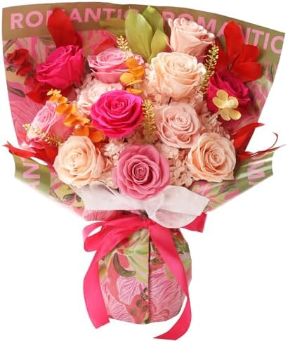 Lovenfold Flowers for Delivery Birthday Flowers Gift for Her,Preserved Flowers Bouquet 12 Roses Mixed Bouquet,Rose Gifts for Women Mom Grandma(Mixed 12 Champagne Roses) by lovenfoldrose