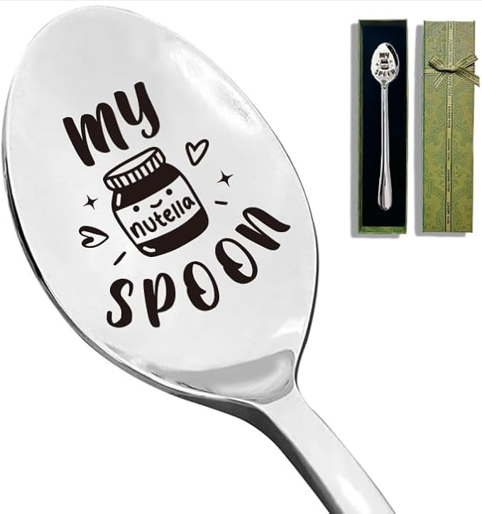 Nutella Spoon Stainless Steel, My Nutella Spoon for Dessert Cake, Gift for Nutella Lovers, Women Men, Christmas Birthday Housewarming Gif