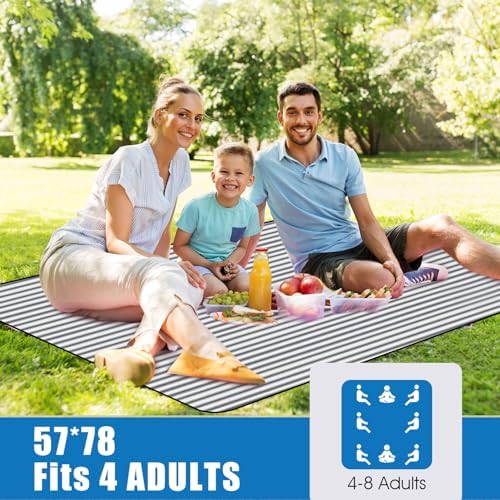 G GOOD GAIN Waterproof Picnic Blankets Outdoor Machine Washable, Berry Blue - Image 2