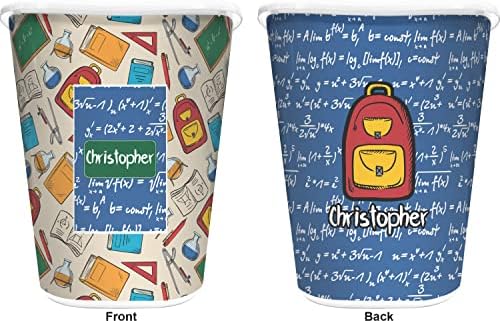 RNK Shops Personalized Math Lesson Waste Basket - Double Sided (White) - Image 2