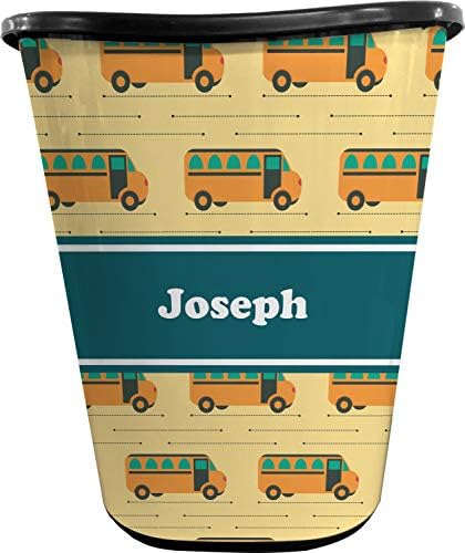 RNK Shops Personalized School Bus Waste Basket - Double Sided (Black) by Unknown