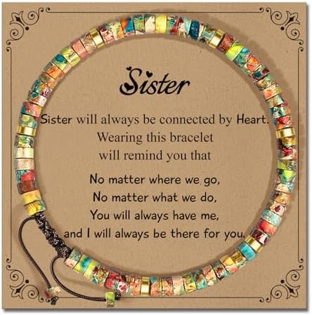Inspirational Christmas Bracelet Gifts for Women: Healing Natural Stone Bracelet - Thinking of You Get Well Soon Birthday Gifts for Friend Sister Bestie BFF by ZOKCC