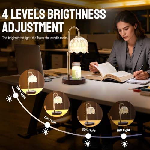 Fragrance Candle Warmer Lamp with 2 Bulbs Electric Candle Warmer with Timer & Dimmer for Home Decor - Image 3