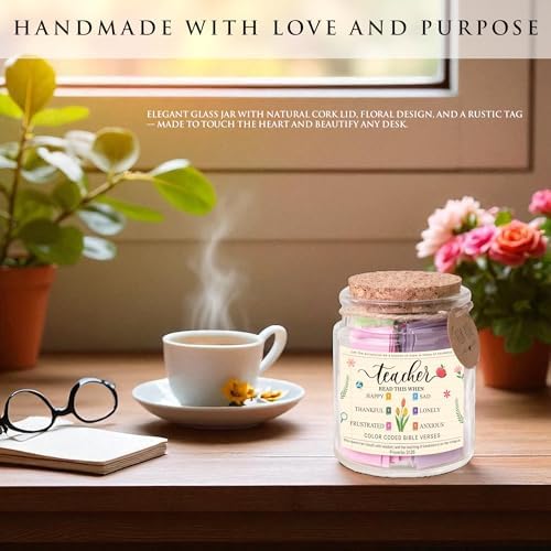 Bible Verse Jar for Teacher – 92 Color-Coded Bible Verse, Teacher Appreciation Gifts, Christian Gifts For Teachers - Image 6