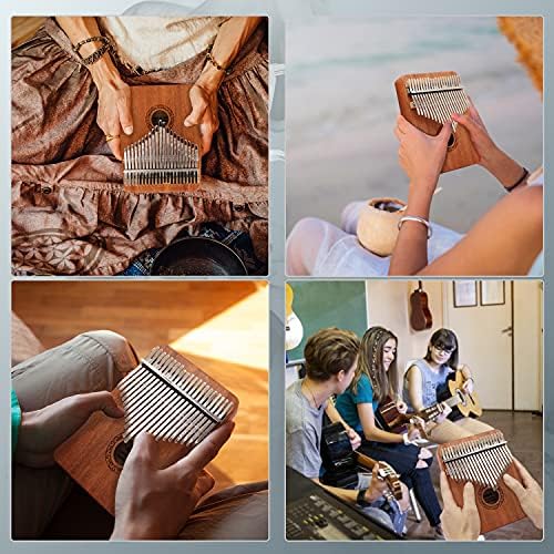 Kalimba Thumb Piano,YUNDIE Potable 17 Keys Mbira Finger Piano with Tune Hammer and Study Instruction,Musical Instruments Gift for Adult Beginners Professional (Brown, 21keys) - Image 5