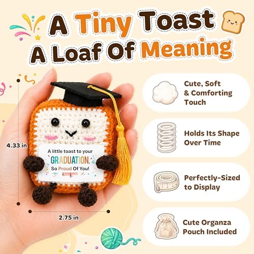 OASSIE 2026 Graduation Gifts - Emotional Support Crochet Toast - Image 5