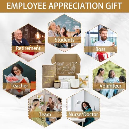 Thank You gift Set for Women & Men - New Employee Welcome, Coworker Farewell, Teacher Appreciation, Office Gift Baskets for Social Worker, Secretary, Going Away Gift (White) - Image 2