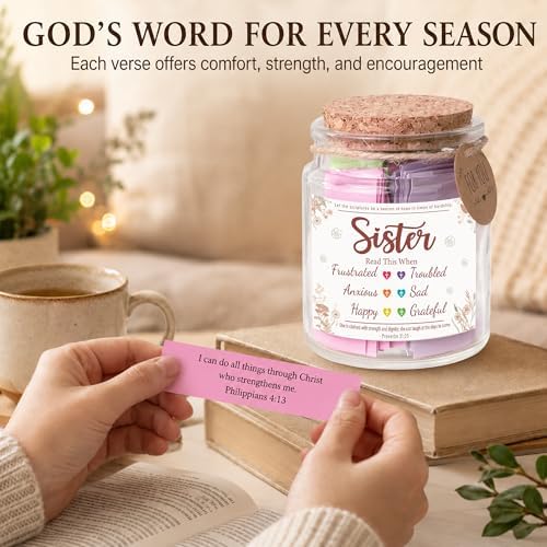 Bible Verses Jar for Sister – Graduation Day Gifts for Sister, Birthday Gifts for Sisters, Christian Gift for Women, Girls - Image 6