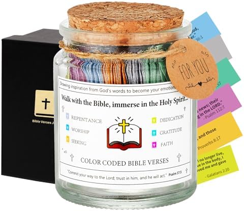 Bible Verses Jar,Prayer Cards Holy Hope Bible Jar for Teen Women Men by Qunrwe