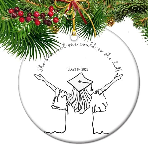 She Believed She Could So She Did Keepsake Gift, Empowering Graduation Ornament for Her, Meaningful Personal Achievement Memorial for Daughter or Bestie by Vexorion