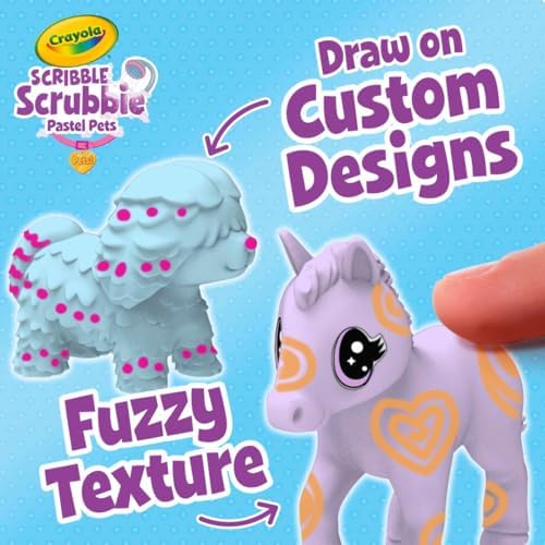 Crayola Scribble Scrubbie Pastel Pets (3ct), Grooming Animal Toy for Kids, Washable Animal Figurine, Kids Gift, Toys for Girls & Boys, 3+ - Image 3