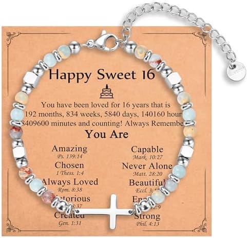 Christian Gifts for Women Girls, Religious Cross Bracelet by IKIATY