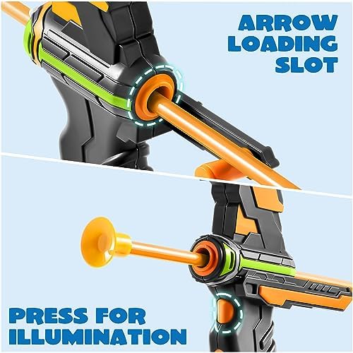 JOYIN Kids Bow and Arrow Set with LED Flash Lights, Outdoor Archery Set Toy Gift for Boys and Girls Ages 6-12 with Suction Cup Arrows, Target & Arrow Case, Great Birthday Gift for Kids/Children - Image 4