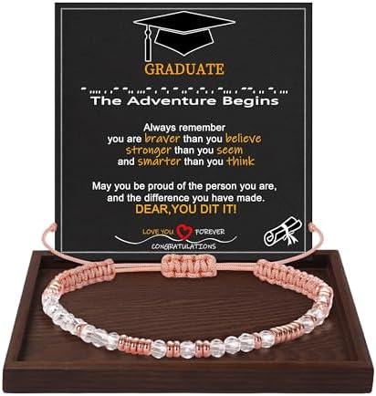 Morse Code Bracelets for Women Mothers Day Gifts 2026 Graduation Gifts Mom Birthday Gift Pink Braided Bracelets Teen Trendy Stuff Inspirational Best Friend Birthday Gifts for Daughter Girlfriend Christmas Stocking Stuffers Jewelry by BTYSUN